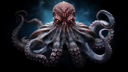 this is a portrait photograph of a kraken hybrid, showcasing its unique features and characteristics. ai generatedの素材