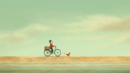 this bicycle design draws inspiration from the whimsical and playful style of artist and author oliver jeffers. with its colorful and imaginative design, this bike is sure to turn heads and bring joy to riders of all ages. ai generatedの素材