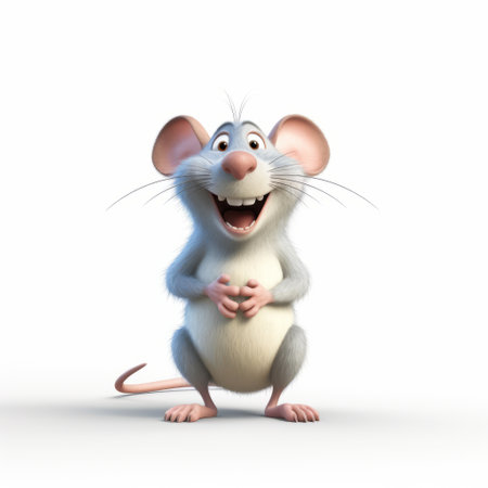 experience the impressive realism of a pixar-style rat on a white background in stunning 8k uhd resolution. this high-quality image is sure to impress. ai generatedの素材
