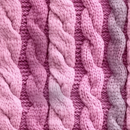this knitted fabric features a beautiful pink palette, perfect for creating cozy and stylish garments. the soft texture and stretchy material make it ideal for sweaters, scarves, and more. ai generatedの素材