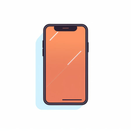 this is a 2d illustration of a phone with a minimalist design, set against a white background. the phone is depicted in a simple, yet elegant style, with clean lines and a sleek appearance. ai generatedの素材
