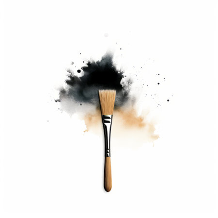 this 2d illustration features a simple, minimalist brush design on a clean white background. the brush strokes are clean and precise, with a focus on simplicity and elegance. ai generatedの素材
