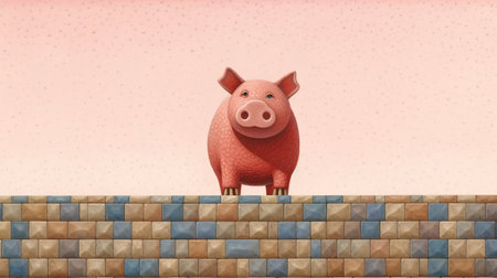 get inspired by lowell herrero's iconic pig art and create your own masterpiece in his unique style. use bold colors and playful shapes to bring your pig to life. ai generatedの素材