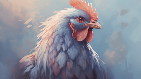 this illustration of a chicken exudes a sense of calm and tranquility. the soft colors and gentle lines create a peaceful atmosphere. ai generatedの素材