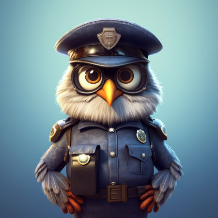 explore the world of owl police dog through charming illustrations in the style of children's books. dive into character studies of this unique hero, brought to life with stunning xbox 360 graphics. ai generatedの素材