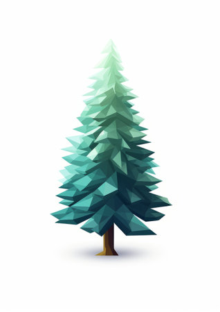 this vector icon features a spruce tree on a white background. it is perfect for use in nature-themed designs or as a symbol of the holiday season. ai generatedの素材