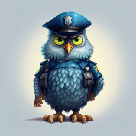 explore the world of owl police dog through charming illustrations in the style of children's books. this character study showcases the unique personality and skills of this wise and brave canine. the graphics are rendered in stunning xbox 360 quality. ai generatedの素材