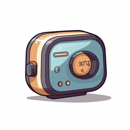 this 2d sprite of a smart thermostat is designed in a comic style and features a side view. the sprite is placed on a white background, making it easy to integrate into any project. ai generatedの素材