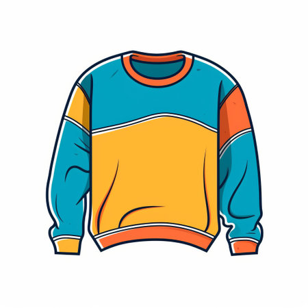 this sweatshirt design features a simple and colorful vector graphic with contour lines, isolated on a white background. the minimalist design is perfect for those who prefer a clean and modern look. ai generatedの素材