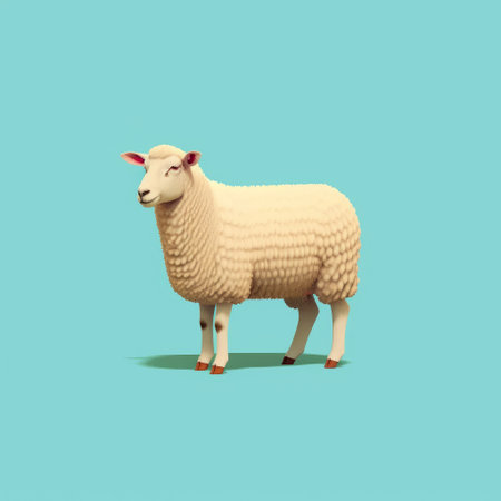 this pixel art depicts a cute sheep on a solid background. the sheep is designed in a vogue style, making it a trendy addition to any digital project. ai generatedの素材