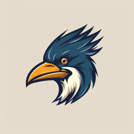 this graphic design features a minimalist bird head in a flat style, perfect for a modern and sleek brand identity. ai generatedの素材
