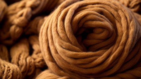 this high-quality wool comes in a beautiful medium brown color, perfect for knitting cozy sweaters and warm blankets. it's soft to the touch and easy to work with. ai generatedの素材
