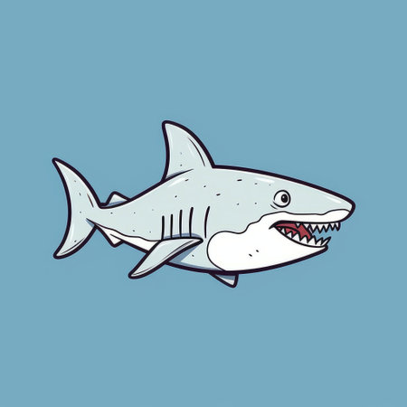this is a simple and minimalistic line art of a shark in a cartoon doodle style. it's perfect for those who love minimalist designs. ai generatedの素材