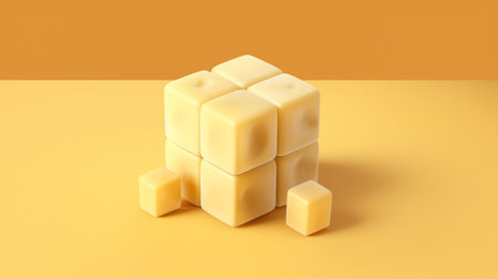 bring a touch of elegance to your wardrobe with this minimalist cube silk design in custard. the simple yet sophisticated pattern is perfect for any occasion. ai generatedの素材