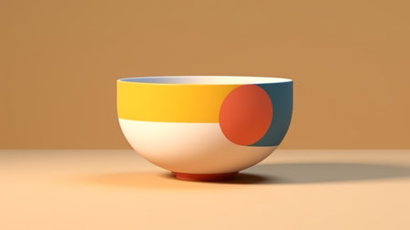 craft a bowl with a sleek and simple design inspired by the 1980s. perfect for modern kitchens and minimalist decor. ai generatedの素材