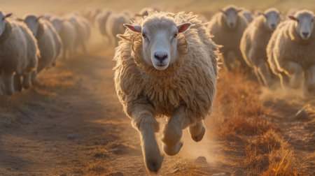 experience the thrill of sheep running in stunning detail with the canon eos r3. this cinematic footage is captured in ultra hd, hdr, and 8k resolution, providing an ultra-sharp and immersive viewing experience. ai generatedの素材