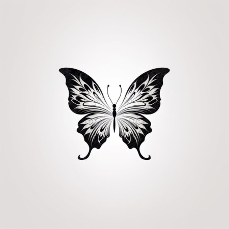 design a set of butterfly logo silhouettes from the side view with a white background. perfect for branding and marketing purposes. ai generatedの素材