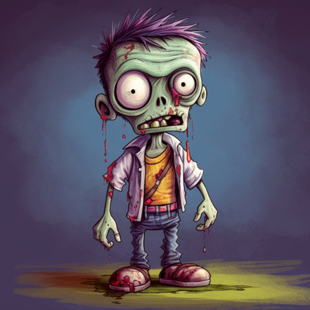 check out the latest mini zombie style cartoon created by a talented artist. the cartoon features unique and creative characters that are sure to entertain you. ai generatedの素材