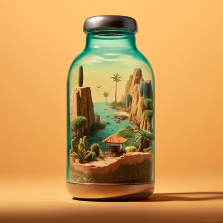 experience the refreshing taste of a desert oasis with our bottled water, now available for delivery. our water is sourced from a natural spring in the heart of the desert and is purified to perfection. our bottles are also eco-friendly and 100% recyclable. ai generatedの素材