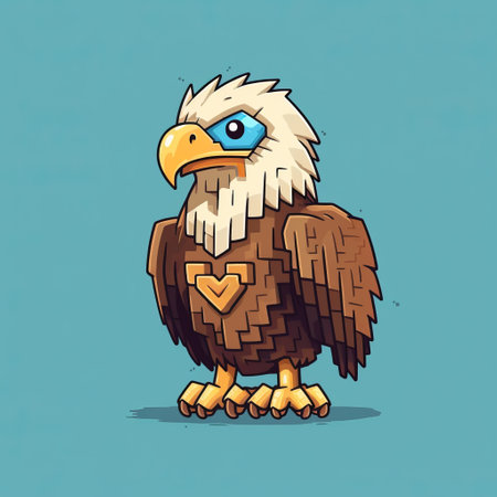learn how to make a cute eagle character using minecraft pixel art techniques. this tutorial will guide you through the process step-by-step. ai generatedの素材
