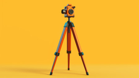 craft a camera tripod with a sleek and minimalist design inspired by the 1980s. perfect for photography enthusiasts who appreciate vintage aesthetics. ai generatedの素材