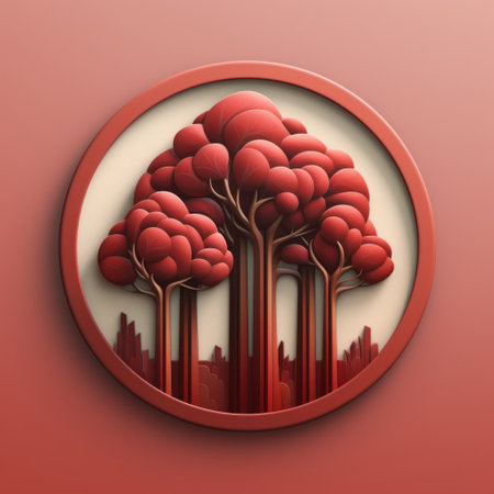 design an icon featuring a eucalyptus tree with emphasis on the redwood. the icon should be visually appealing and easily recognizable. ai generatedの素材