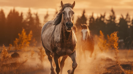 experience the thrill of watching a horse running in ultra hd with the cinematic quality of canon eos r3. the ultra sharp and detailed footage is captured in hdr and 8k resolution, providing an immersive viewing experience. ai generatedの素材