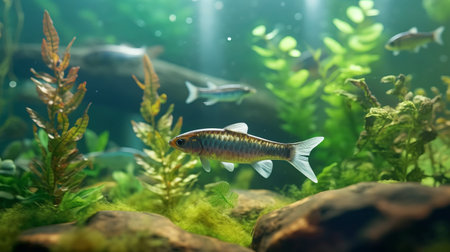 experience the beauty of a sardine aquarium with intricate details and high definition. our photo-realistic images will transport you to an underwater world. ai generatedの素材