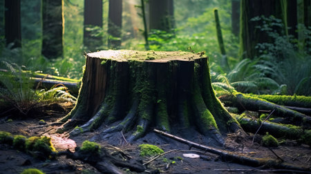 experience the beauty of nature with our high definition photography of a hollow stump in the forest. perfect for nature enthusiasts and art collectors alike. ai generatedの素材