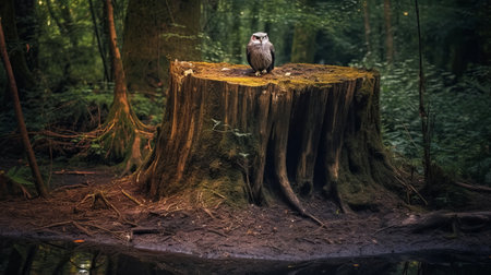 experience the beauty of nature with our high-definition photography of birds in a hollow stump. perfect for nature enthusiasts and bird lovers alike. ai generatedの素材