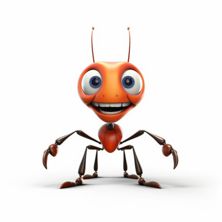 experience the impressive realism of a pixar-style ant on a white background in stunning 8k uhd resolution. this visually stunning image is sure to impress. ai generatedの素材