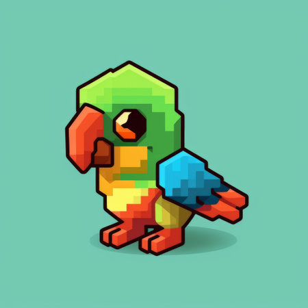 learn how to make a cute parrot character in minecraft using pixel art techniques. this tutorial will guide you through the process step-by-step. ai generatedの素材