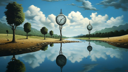 experience the surrealism of climate change through magritte's ultra hd realistic painting. the artwork captures the essence of the environmental crisis in a unique and thought-provoking way. ai generatedの素材
