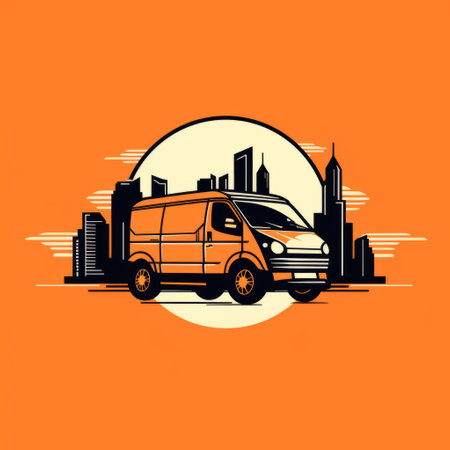 this logo design features a simple vector style with a clean and futuristic look. it is perfect for a modern van in new york city. ai generatedの素材