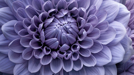 this photograph captures the serene beauty of a violet flower in the style of daniel arsham, with light green and dark gray tones. the orderly symmetry of the flower is reminiscent of fritz henle's work, while the calmness of the image evokes dora carrington's paintings. the photograph also features elements of massurrealism. ai generatedの素材