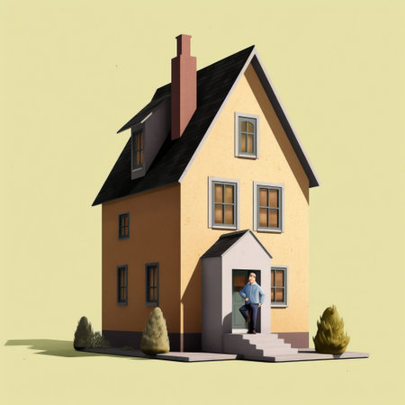 this illustration represents a minimalistic home design with a plain background. it was created for financial times. ai generatedの素材