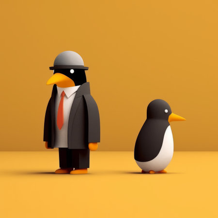 meet penguin and lisa, two minimalist 3d characters that are sure to bring a smile to your face. these adorable characters are perfect for use in animations, games, and other digital projects. ai generatedの素材