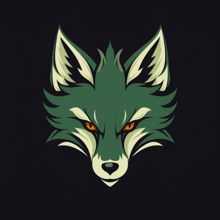 a logo design featuring a fox in green color. the logo is perfect for eco-friendly and nature-related businesses. ai generatedの素材