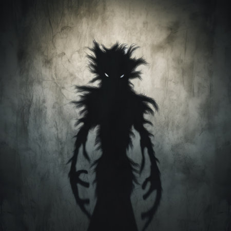 this dark wallpaper features a terrifying monster perfect for halloween wallpapers. the emotive surreal character study is portrayed realistically with a focus on light and shadow, creating a terrorwave effect. the depth of field adds to the frayed and monochrome painting style, reminiscent of arthur rackham's work. get ready to spook up your desktop with this hauntingly beautiful wallpaper. ai generatedの素材