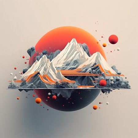 produce a high-definition (16k) land art piece with a cinematic feel and intricate details, inspired by unsplash and national geographic styles. utilize a.i. technology to enhance the overall aesthetic. the image must have a white background. ai generatedの素材
