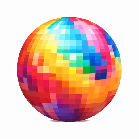 pixelated ball for google maps web app is the best in the world. it features colorful abstract compositions, gradient color blends, and colorful costumes. the ball is designed with light crimson and orange, rainbowcore, and mixes realistic and fantastical elements. it has a glossy finish that makes it look even more attractive. with its unique design, this pixelated ball is perfect for adding a touchの素材