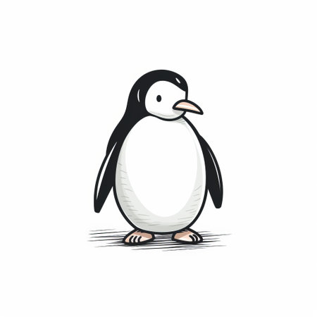 check out this cute and simple line art of a penguin! perfect for any animal lover or fan of minimalistic art. ai generatedの素材