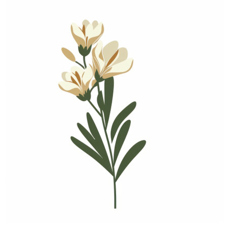 get a simple identification symbol of freesia flower in vector format. this flat and white background clipart is perfect for any design project. available in png and svg formats. ai generatedの素材