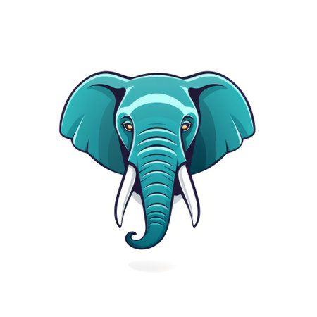 this graphic design features a flat style elephant head logo. the design is minimalistic and perfect for a variety of businesses and organizations. ai generatedの素材