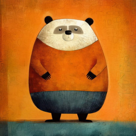enjoy the hilarious antics of orange beaver in this collection of panda comics' top 31 funniest strips. the minimalist vector art style, inspired by didier lourenco, brings the characters to life with toy-like proportions. other influences include john riley's stipple technique and the whimsical artwork of flickr and andy kehoe. ai generatedの素材