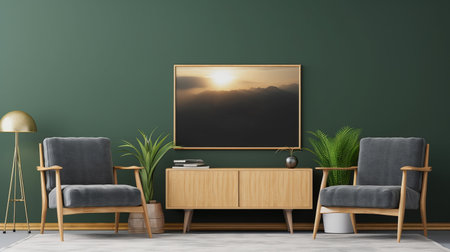 the phrase "don't believe yourself" stands out in bold white letters against a vibrant green wall in this image. two chairs sit in front of the wall, inviting the viewer to take a seat and contemplate the message. the style of the image is a unique blend of toonami, mort knstler, minimalist landscapes, 32k uhd, harriet backer, tupinipunk, and kodak t-max, resulting in a visuallyの素材