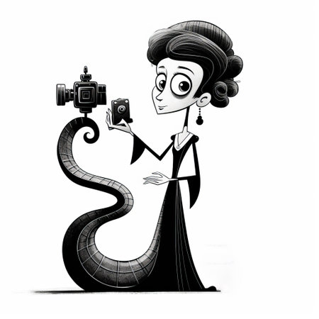 the wicked witch of the west, portrayed by charles dudamel, is a stunning monochromatic minimalist portrait that captures the essence of this iconic character. the playful doodles and camera lucida technique add a unique touch to the artwork, while the playful character design and figura serpentinata pose make it stand out. this piece is a perfect example of the mommys on-the-phonecore style and is reminiscentの素材