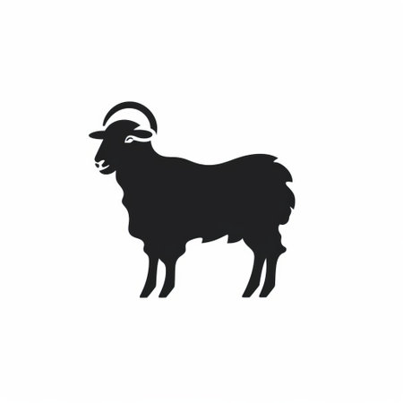 sheep silhouette on a white background, designed in the style of personal iconography and les nabis, features bold graphic design elements, black paintings, and animated gifs. this symbolic identity is inspired by mythology, making it a unique and eye-catching addition to any project. the sheep silhouette is a powerful symbol of innocence, purity, and gentleness, making it a popular choice for various design projects. withの素材