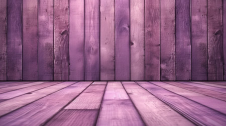 this photo showcases an empty room with purple wood panels, captured in a matte style with a playful use of perspective. the color splash effect highlights the light brown and pink tones, adding a touch of warmth to the overall composition. the purple wood panels create a unique and stylish backdrop, perfect for a modern and trendy interior design. this photo is ideal for anyoneの素材