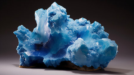 blue crystal fragments displayed in ethereal cloudscapes style. miniature sculptures created using zbrush and pentax k1000. strong use of color and sublime color contrasts make this display a stunning work of art. ai generatedの素材